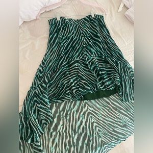 Green zebra rococo sands high low skirt